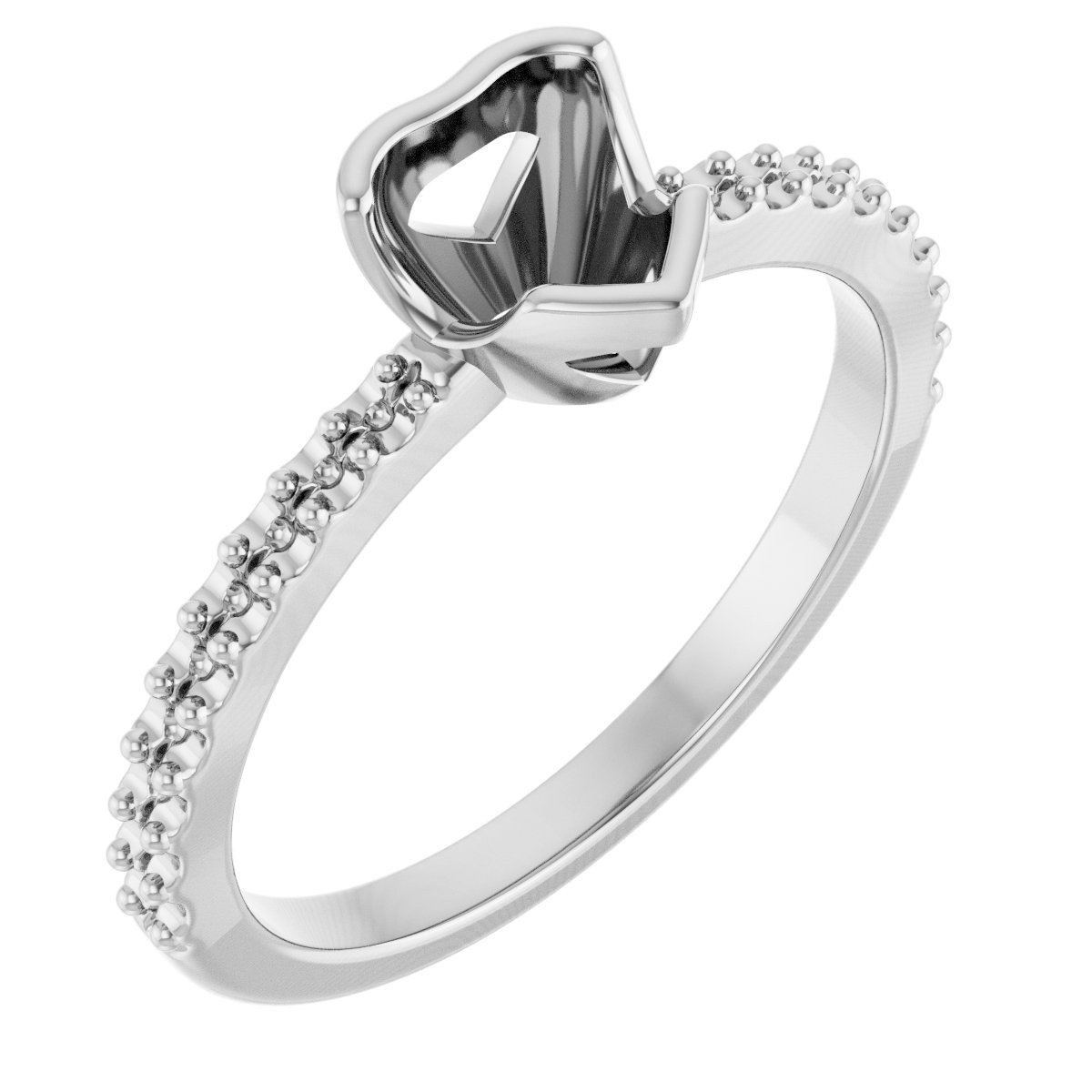 Half-Bezel Engagement Ring
