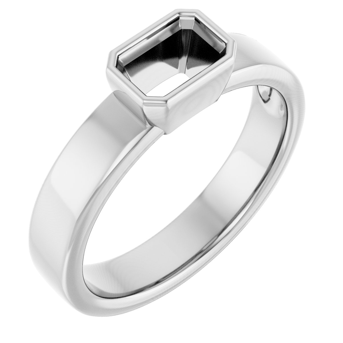 Bezel-Set Solitaire Engagement Ring