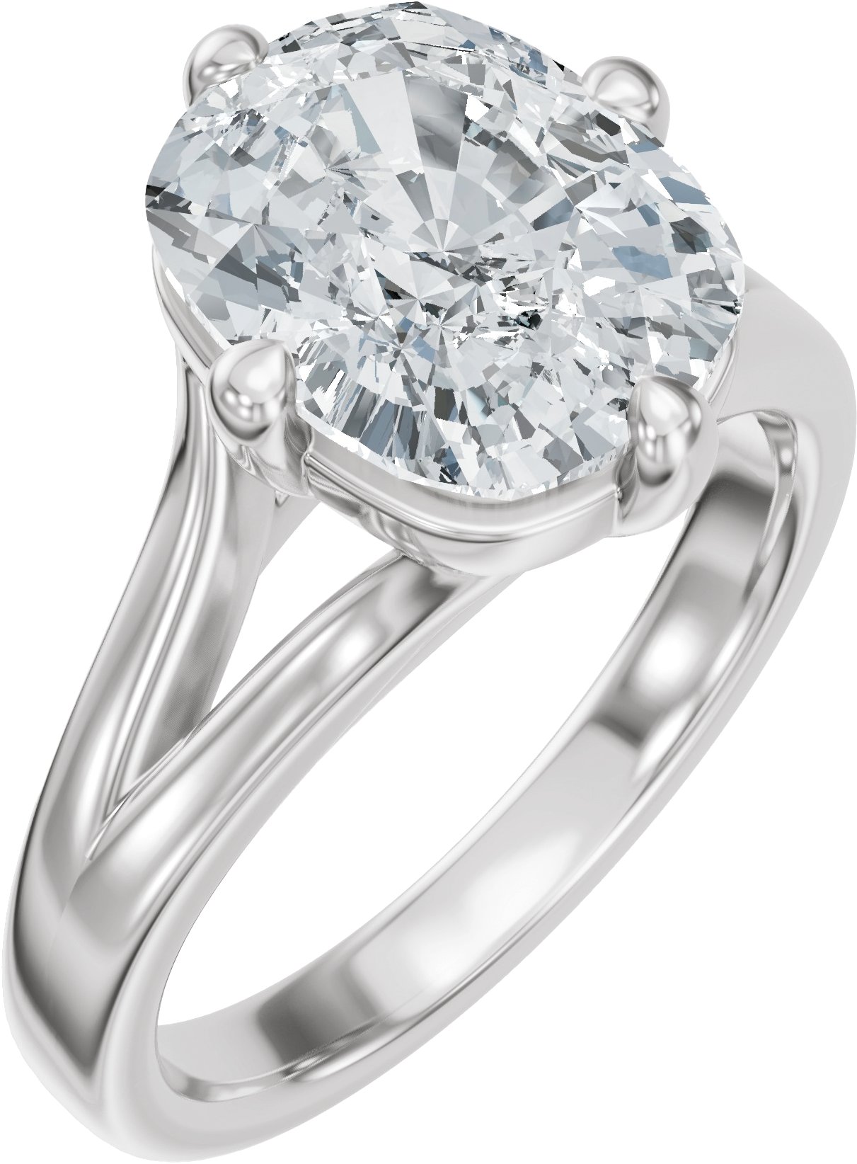 Claw-Prong Split Shank Solitaire Engagement Ring or Band