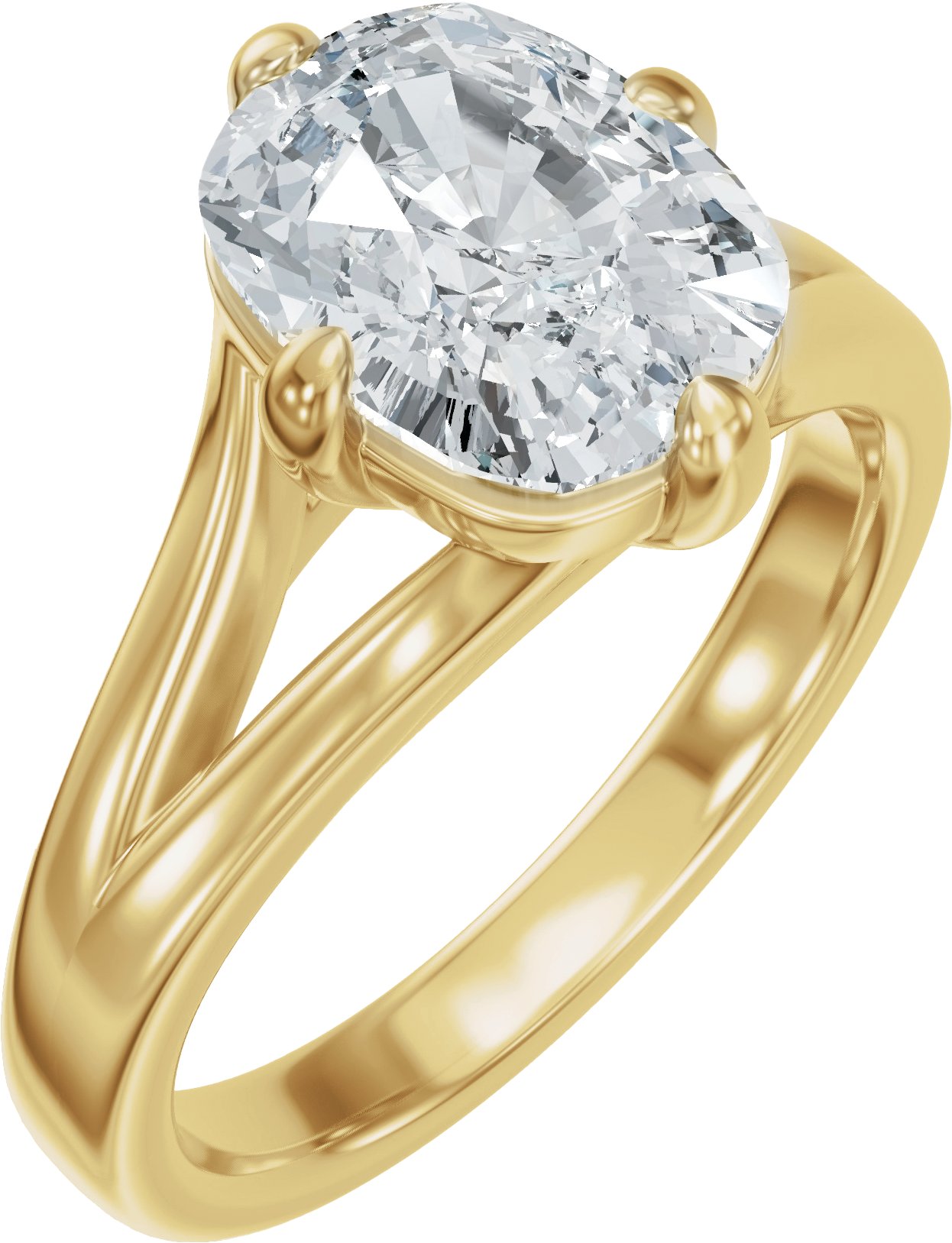 Claw-Prong Split Shank Solitaire Engagement Ring or Band