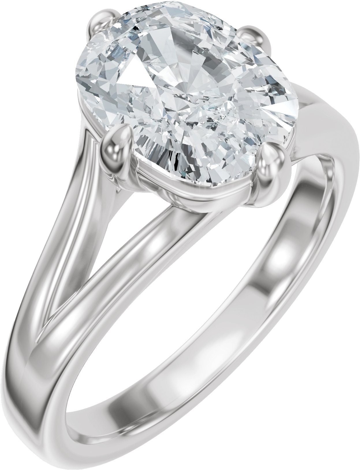 Claw-Prong Split Shank Solitaire Engagement Ring or Band