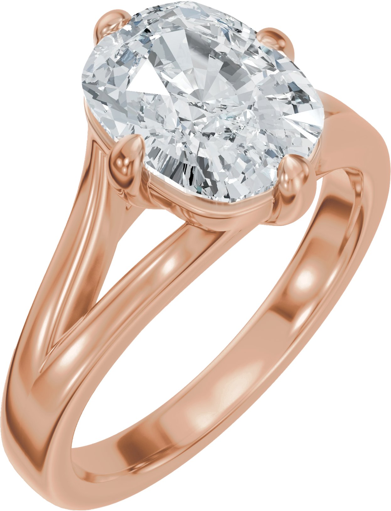 Claw-Prong Split Shank Solitaire Engagement Ring or Band