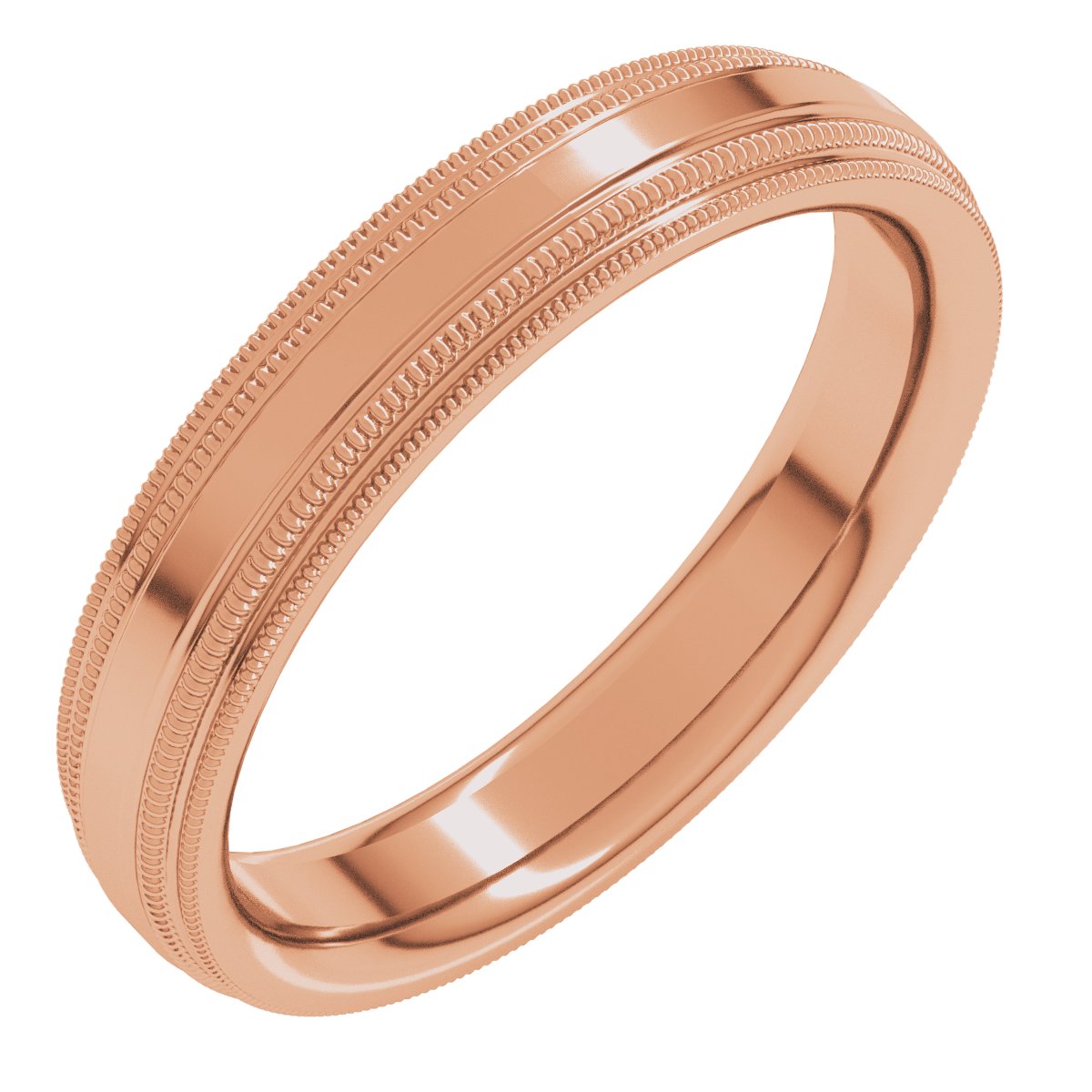 Double Milgrain Comfort-Fit Flat Band