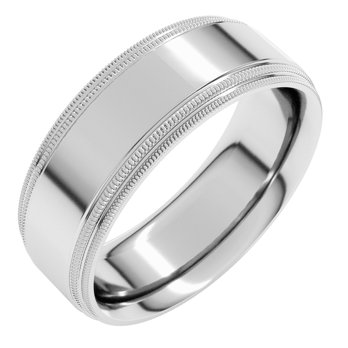 Double Milgrain Comfort-Fit Flat Band
