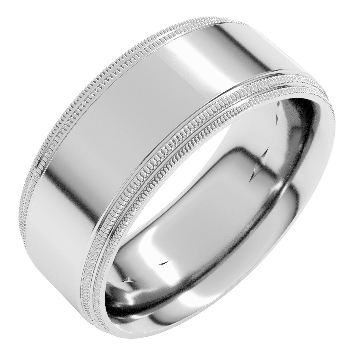 Double Milgrain Comfort-Fit Flat Band