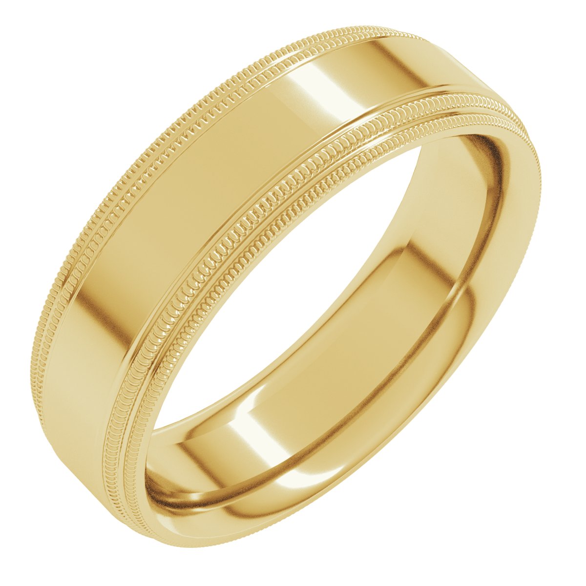 Double Milgrain Comfort-Fit Flat Band