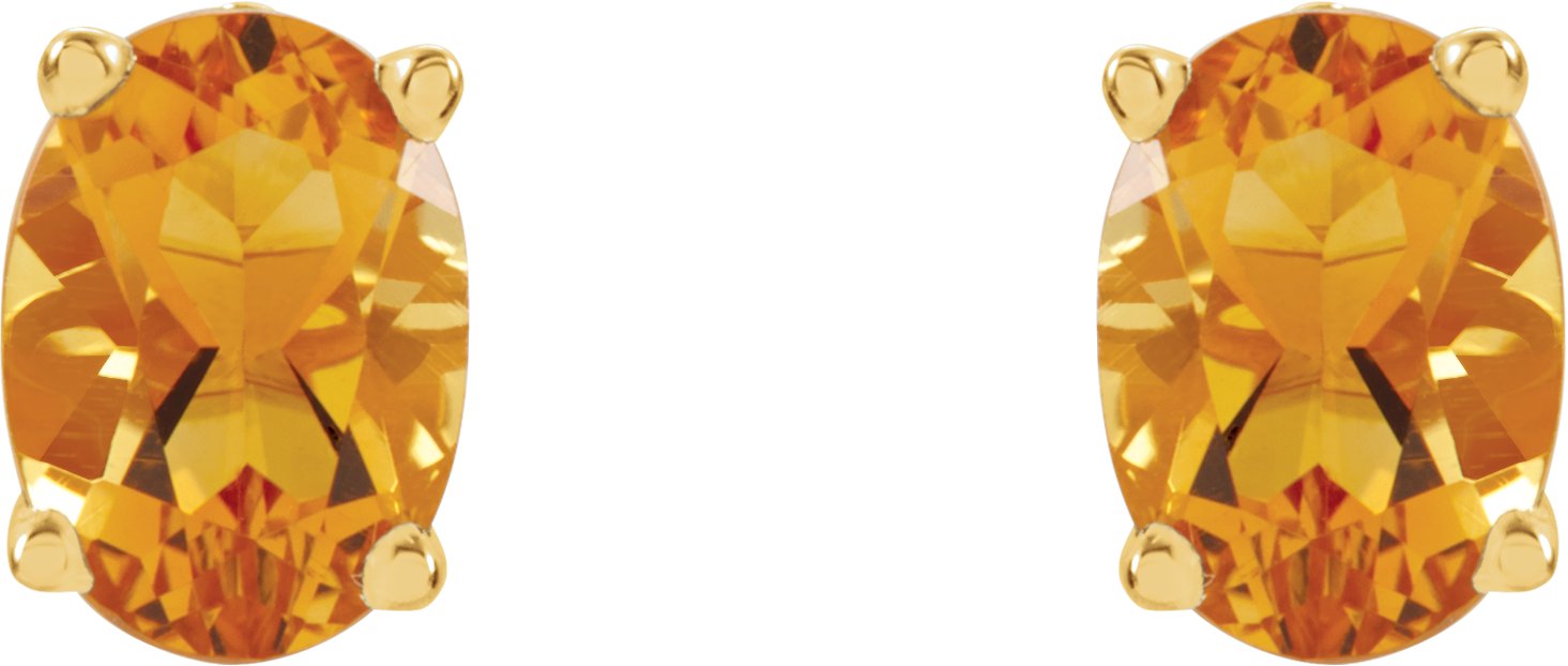 Alternative view of Natural Citrine Earrings – 14K Yellow Gold