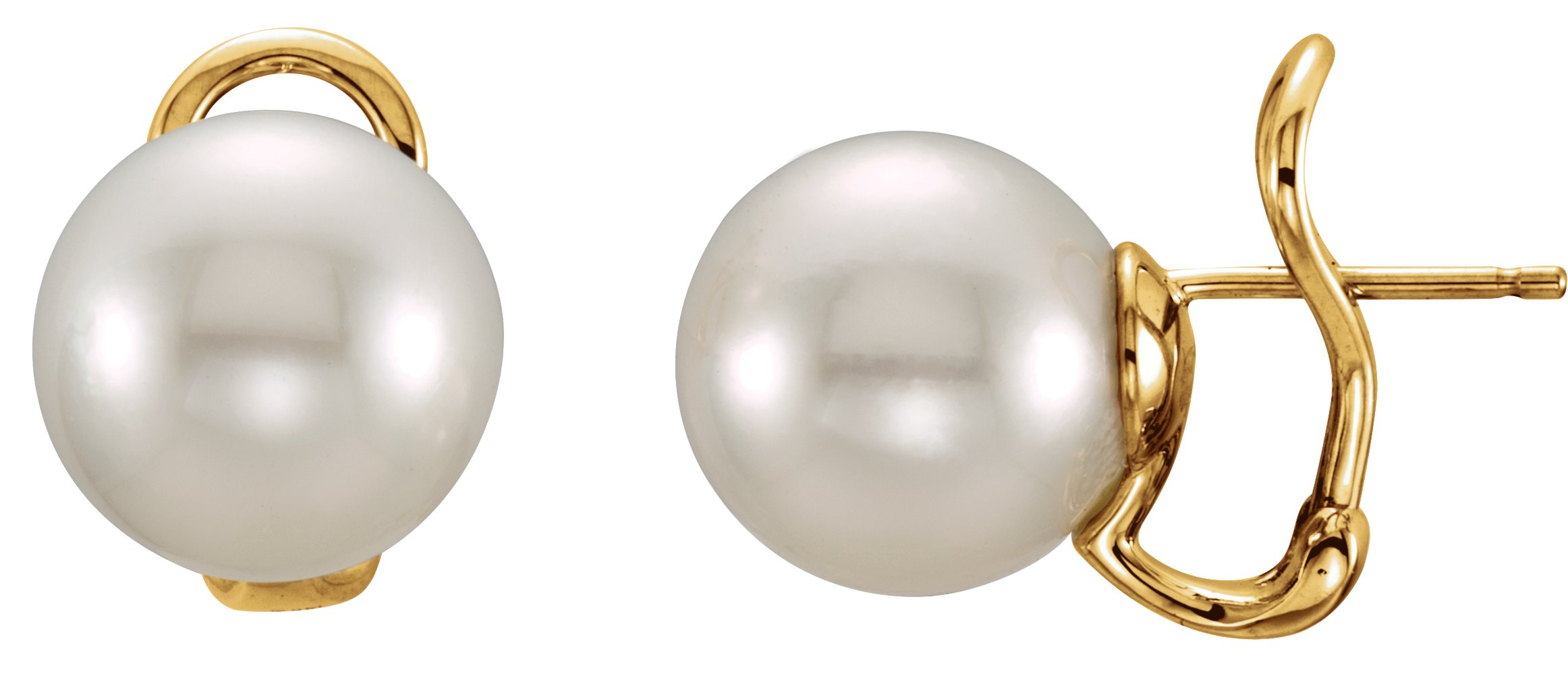 South Sea Cultured Pearl Omega Clip Back Earrings