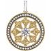 14K Yellow 1/2 CTW Diamond Ferris Wheel Pendant with Rhodium Plating