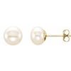 14K Yellow 6 7 mm White Freshwater Cultured Pearl Earrings Ref. 9996052
