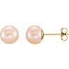 14K Yellow 6 7 mm Pink Freshwater Cultured Pearl Earrings Ref. 9985354