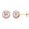 14K Yellow 7 8 mm Pink Freshwater Cultured Pearl Earrings Ref. 9985297