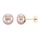 14K Yellow 7-8 mm Cultured Pink Freshwater Pearl Earrings