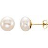 14K Yellow 8 9 mm White Freshwater Cultured Pearl Earrings Ref. 9987780