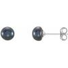 Sterling Silver 5 6 mm Black Freshwater Cultured Pearl Earrings Ref. 9989362