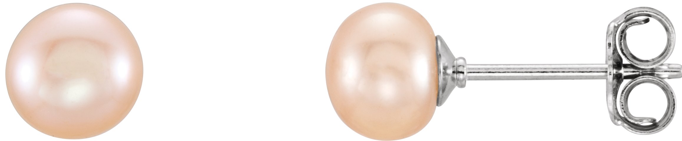 Sterling Silver 5-6 mm Cultured Pink Freshwater Pearl Earrings