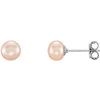 Sterling Silver 5 6 mm Pink Freshwater Cultured Pearl Earrings Ref. 9989538