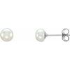 Sterling Silver 5 6 mm White Freshwater Cultured Pearl Earrings Ref. 9989444