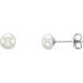 Sterling Silver 5-6 mm Cultured White Freshwater Pearl Earrings