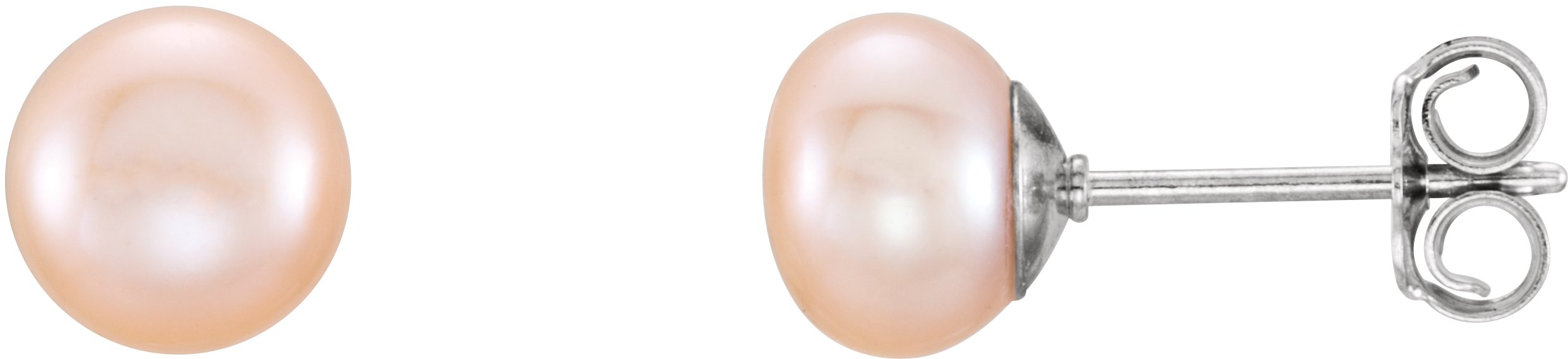 Sterling Silver 6-7 mm Cultured Pink Freshwater Pearl Earrings