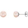Sterling Silver 6 7 mm Pink Freshwater Cultured Pearl Earrings Ref. 10017819