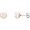 Sterling Silver 6 7 mm White Freshwater Cultured Pearl Earrings Ref. 10017960