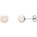 Sterling Silver 6-7 mm Cultured White Freshwater Pearl Earrings