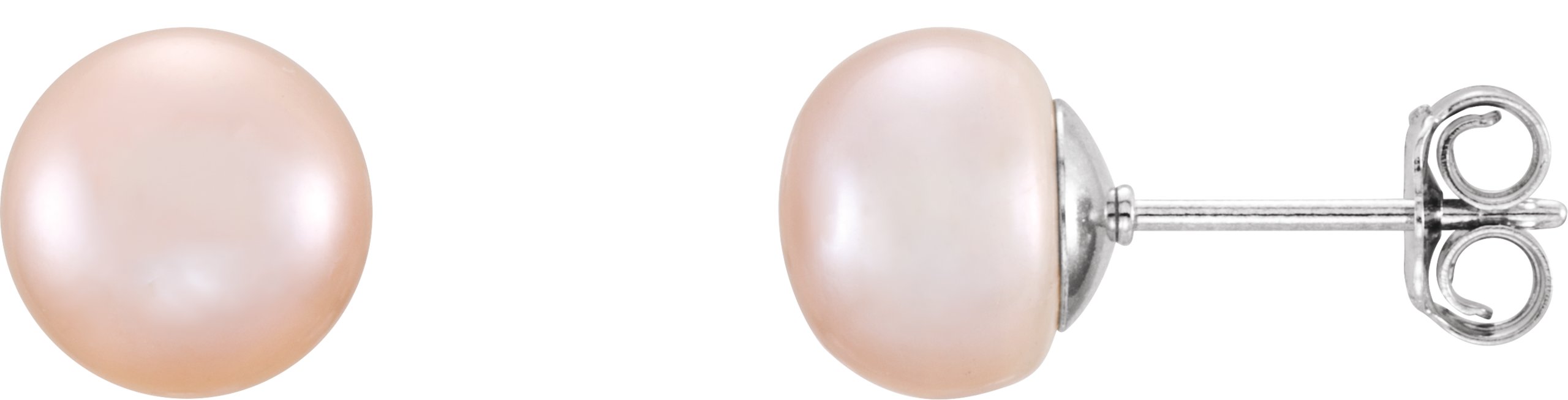 Sterling Silver 7-8 mm Cultured Pink Freshwater Pearl Earrings