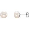 Sterling Silver 7 8 mm White Freshwater Cultured Pearl Earrings Ref. 10017762
