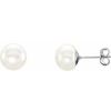 Sterling Silver 8 9 mm White Freshwater Cultured Pearl Earrings Ref. 9989553
