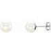 Sterling Silver 8-9 mm Cultured White Freshwater Pearl Earrings