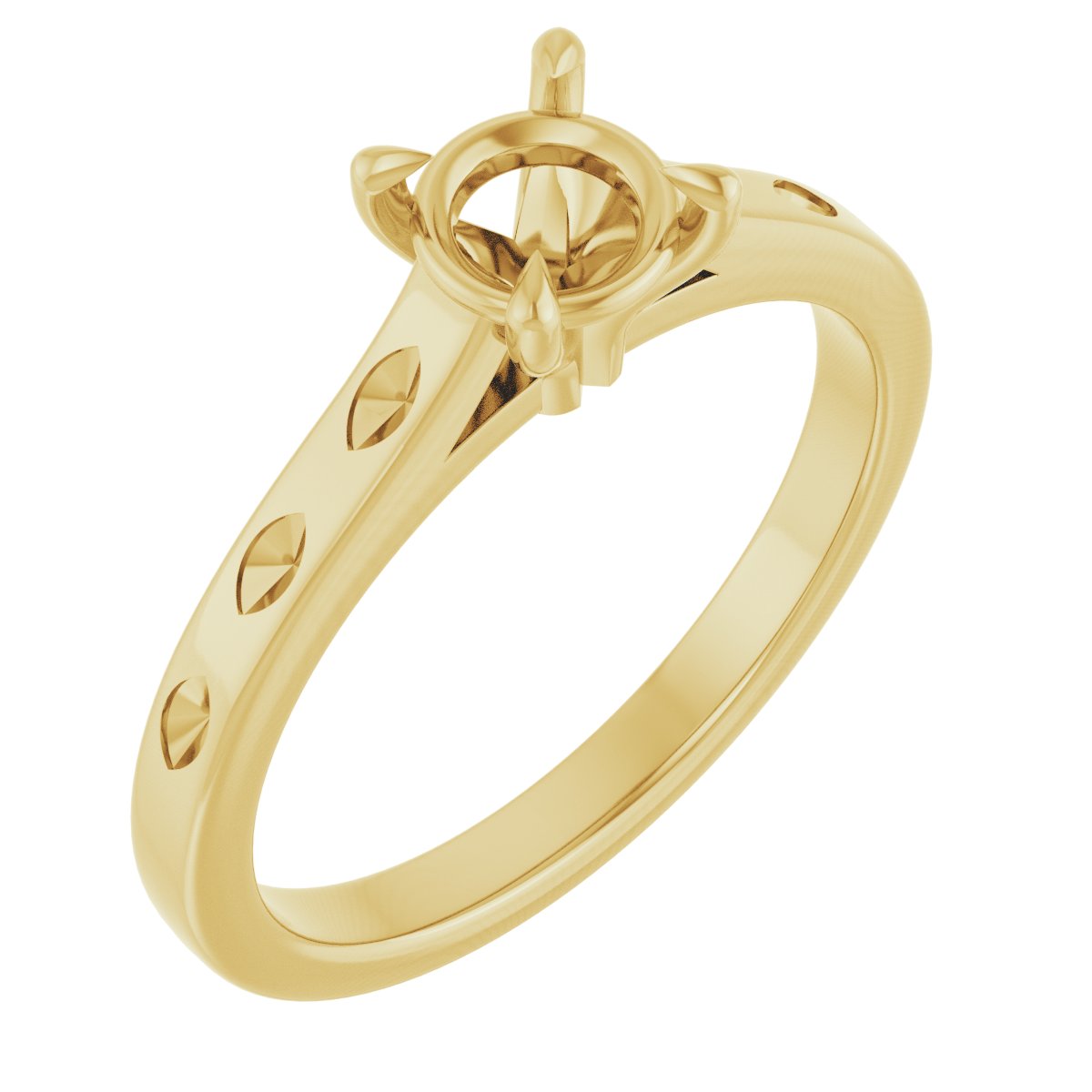 Claw-Prong Accented Engagement Ring