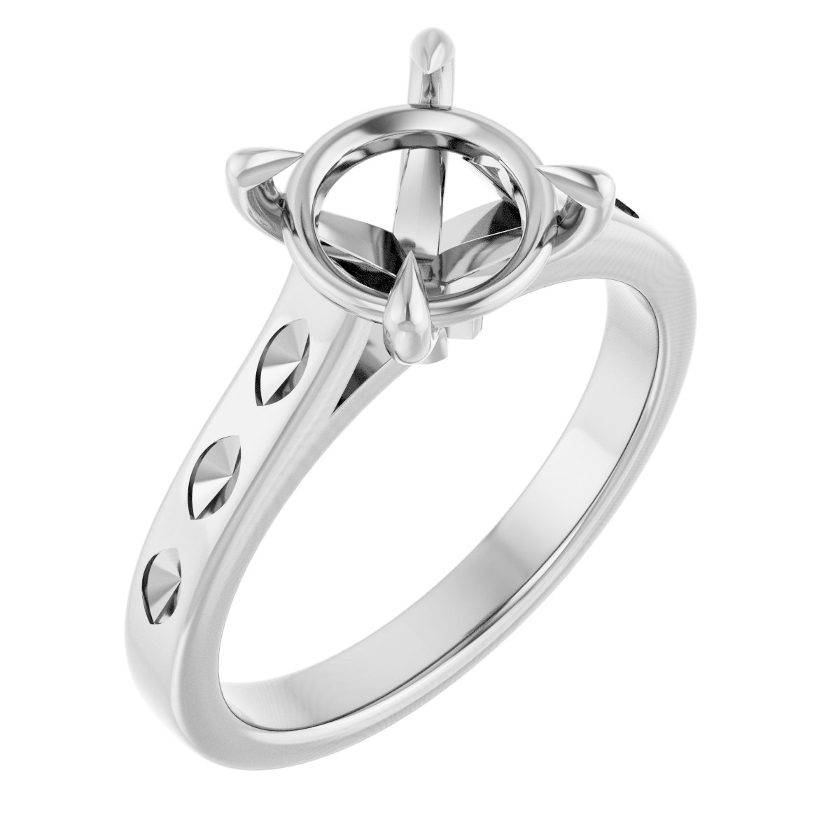 Claw-Prong Accented Engagement Ring