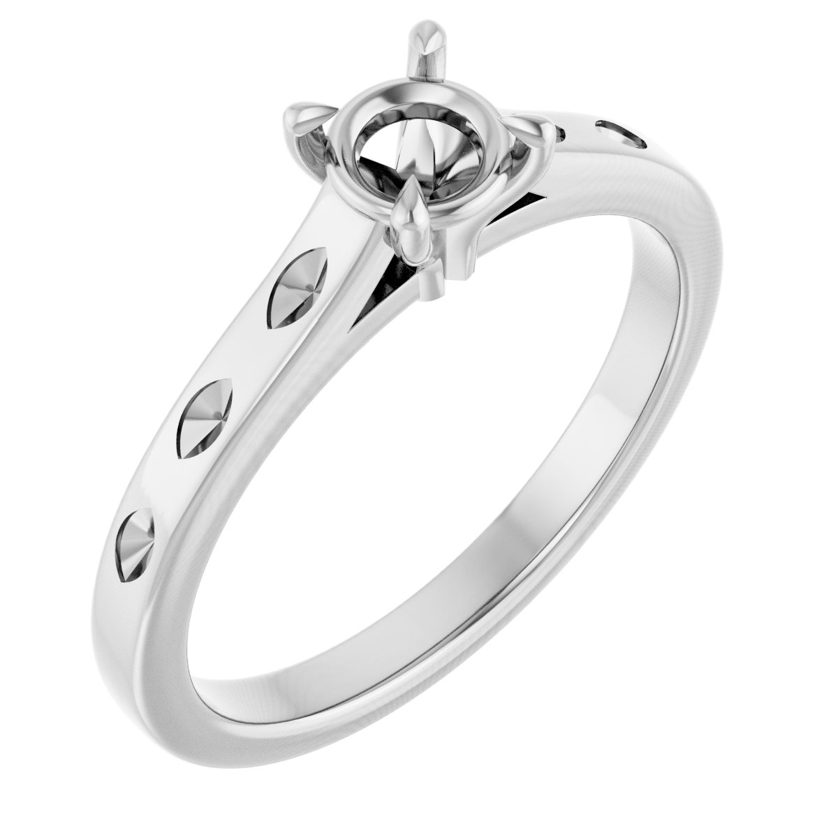 Claw-Prong Accented Engagement Ring