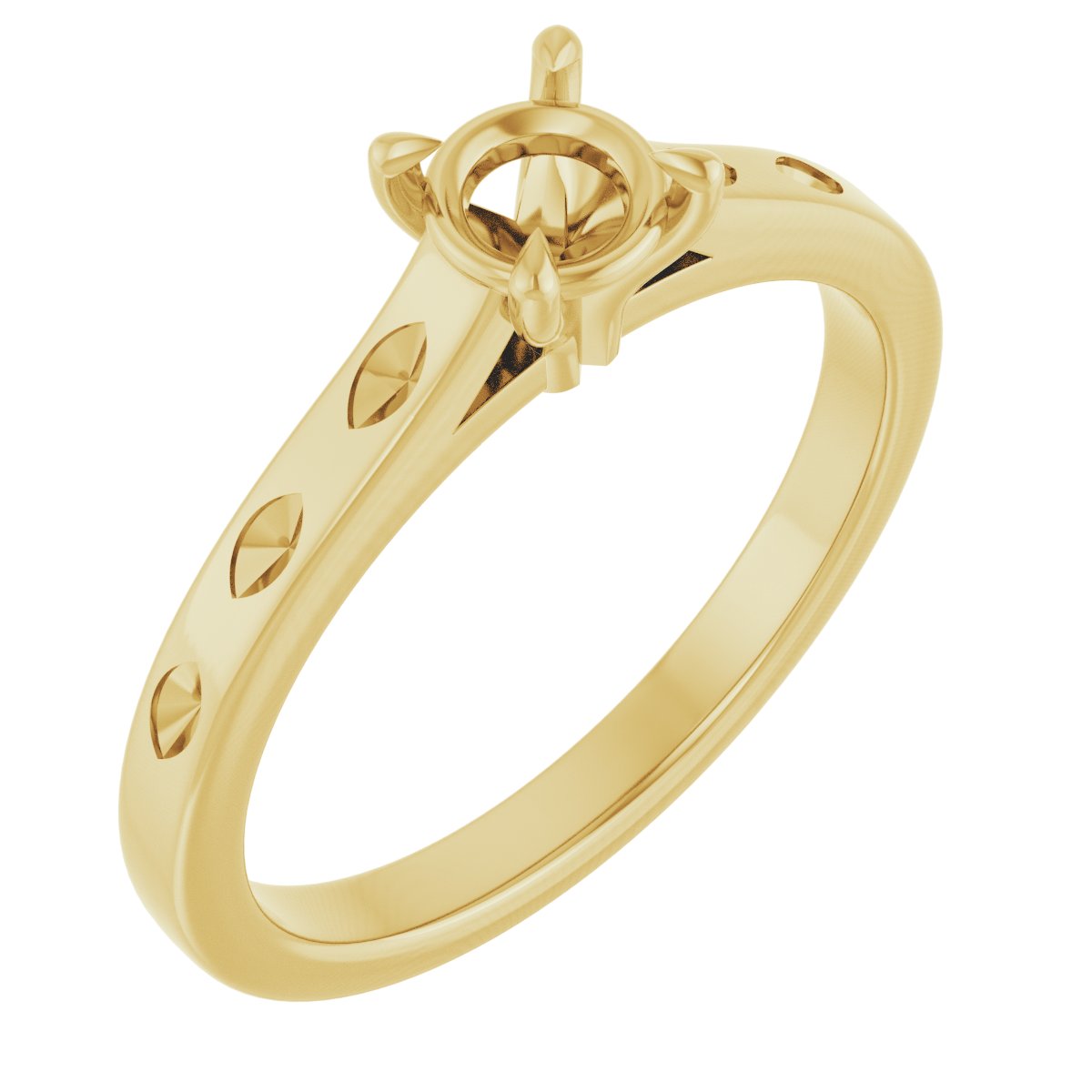 Claw-Prong Accented Engagement Ring
