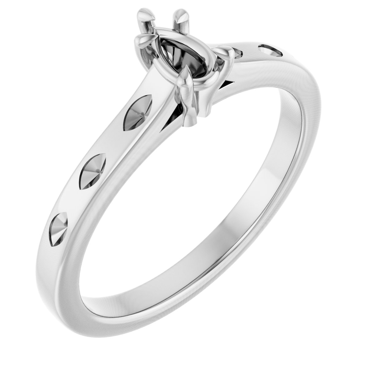 Claw-Prong Accented Engagement Ring