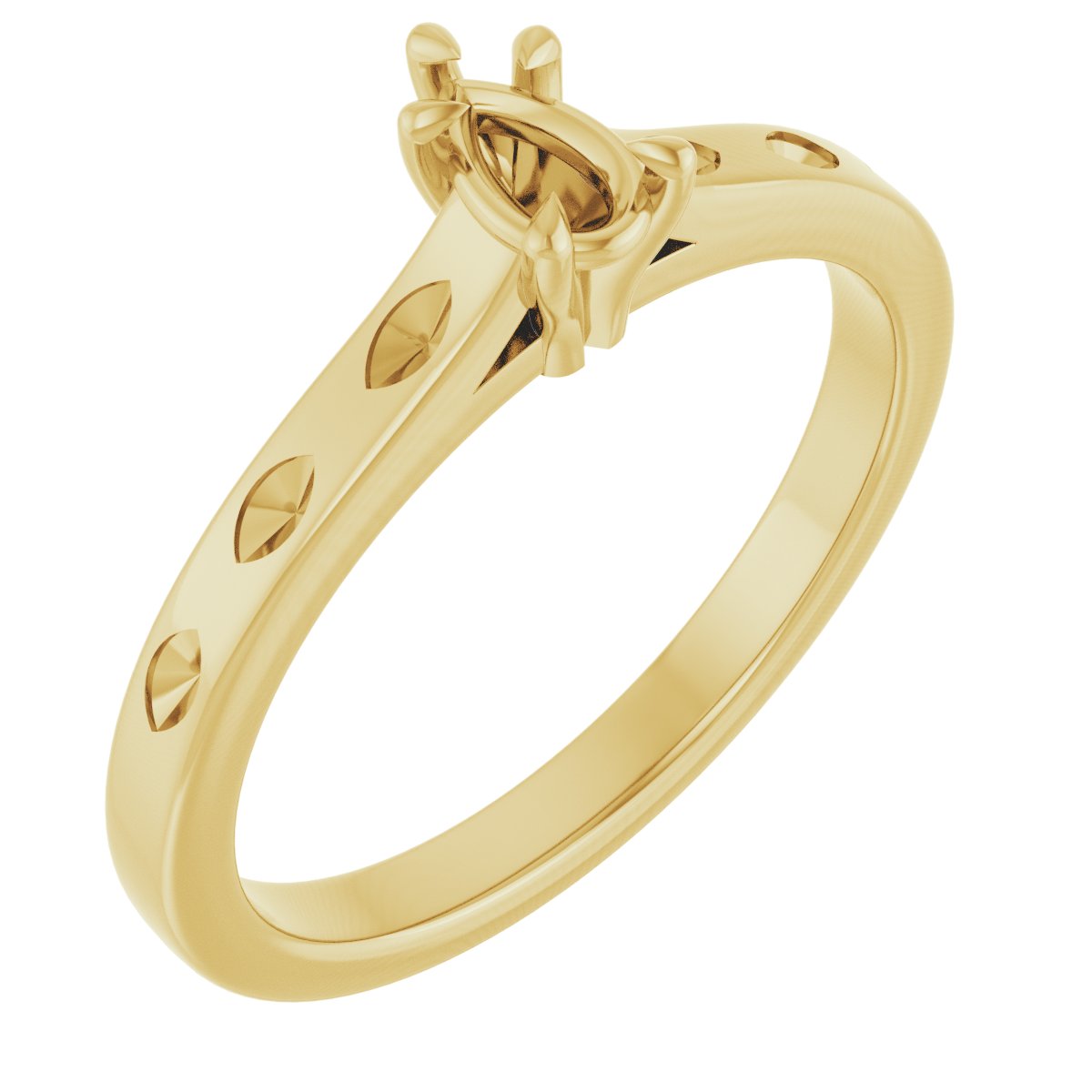 Claw-Prong Accented Engagement Ring