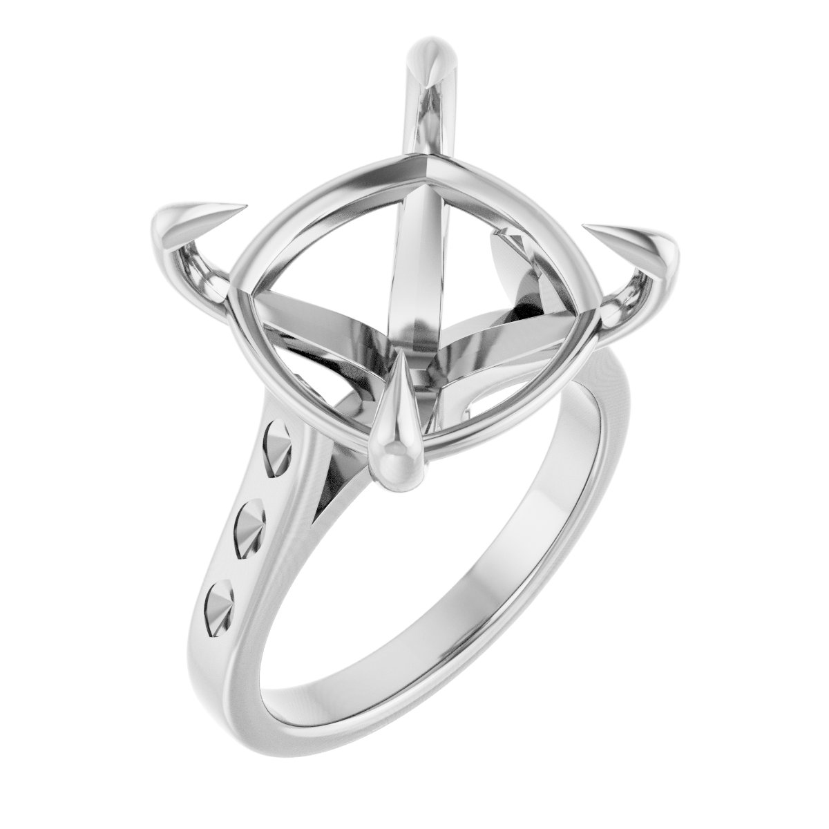 Claw-Prong Accented Engagement Ring