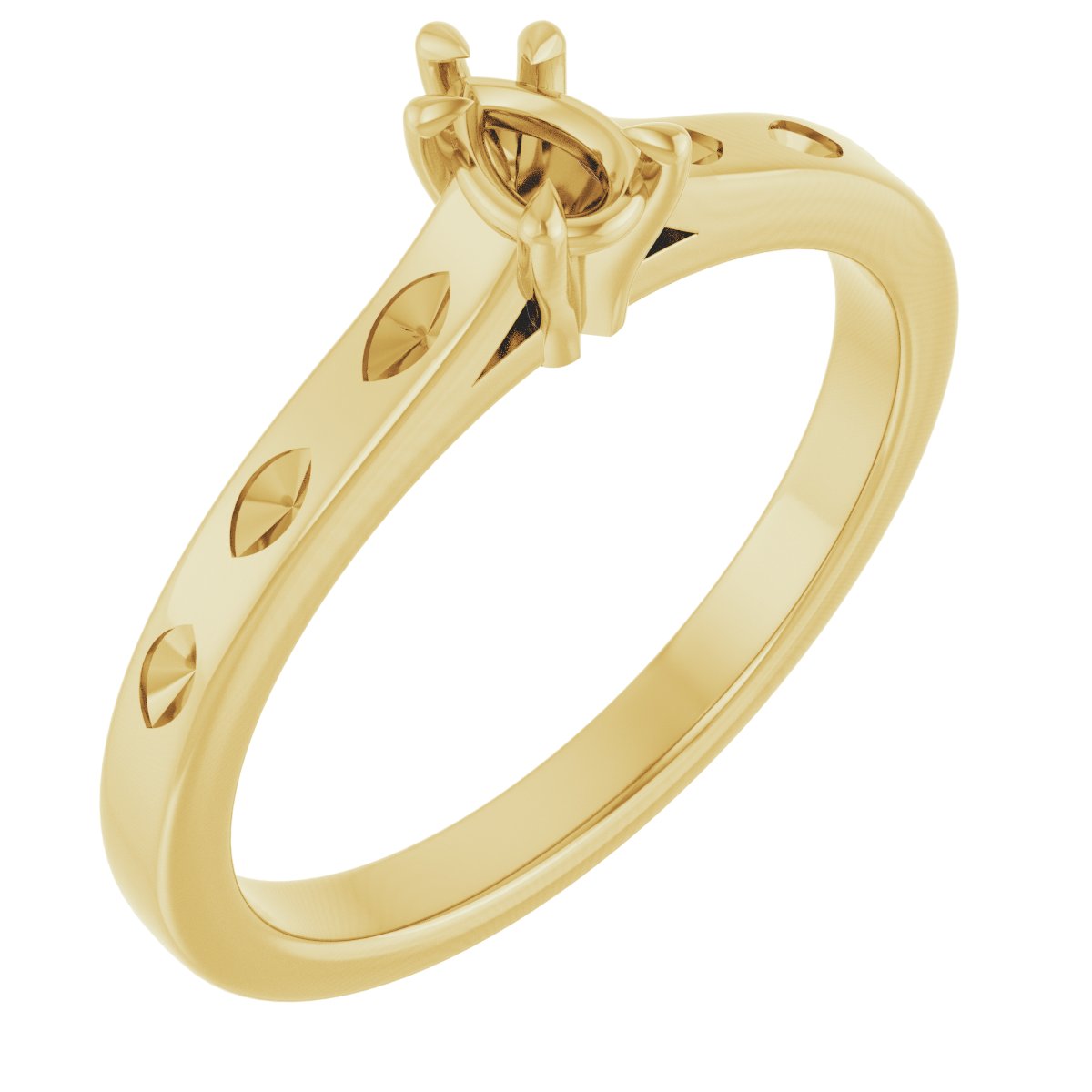 Claw-Prong Accented Engagement Ring