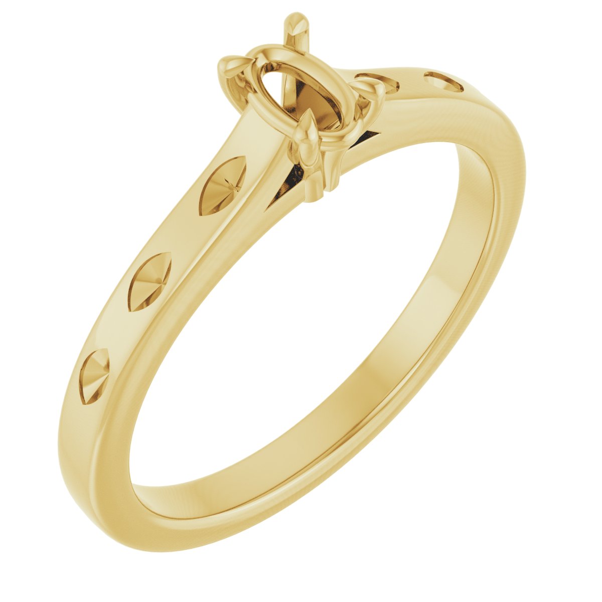 Claw-Prong Accented Engagement Ring