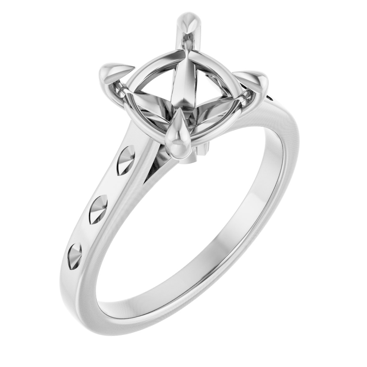 Claw-Prong Accented Engagement Ring