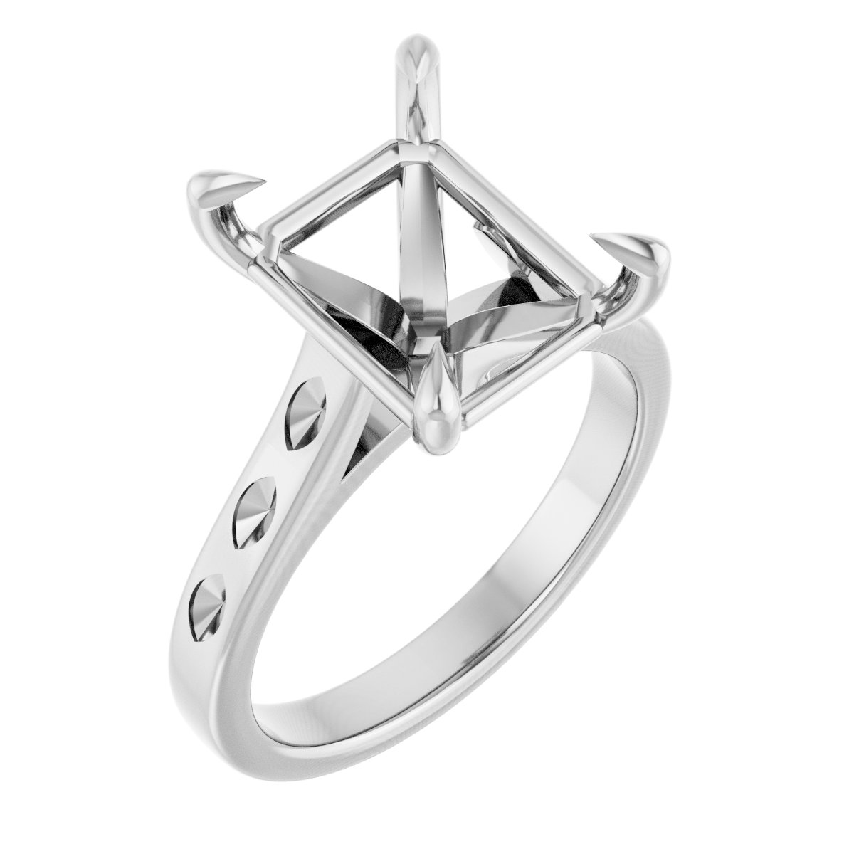 Claw-Prong Accented Engagement Ring