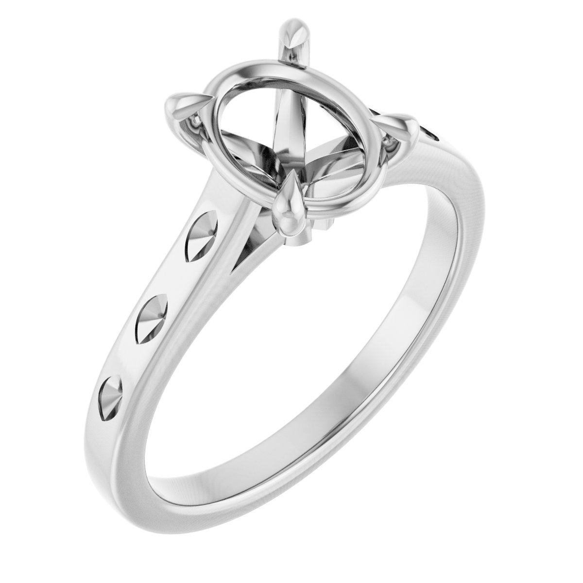 Claw-Prong Accented Engagement Ring
