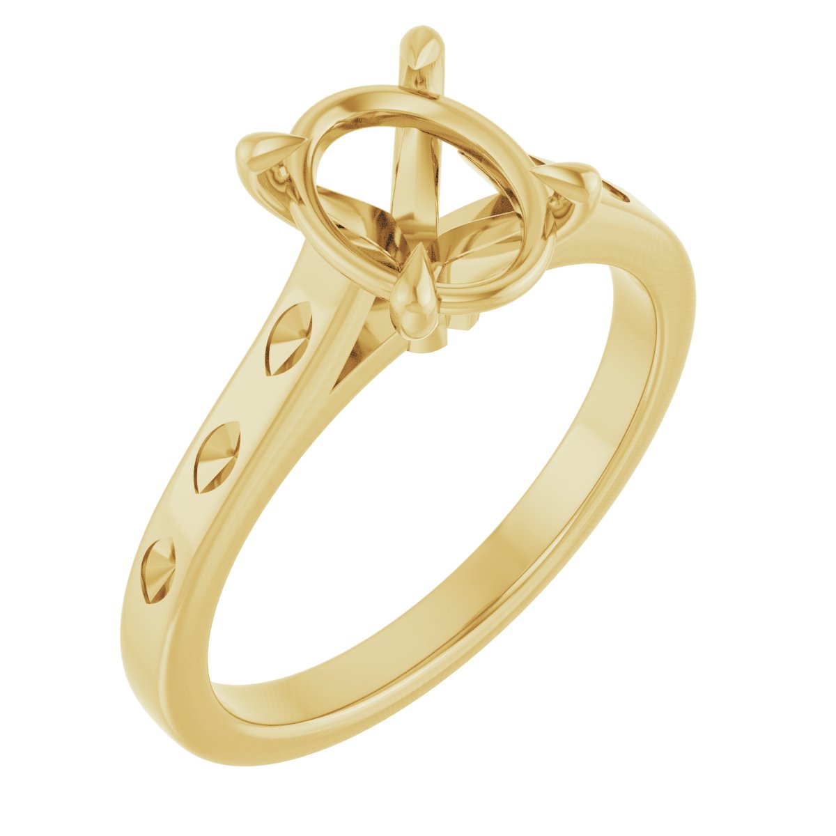 Claw-Prong Accented Engagement Ring