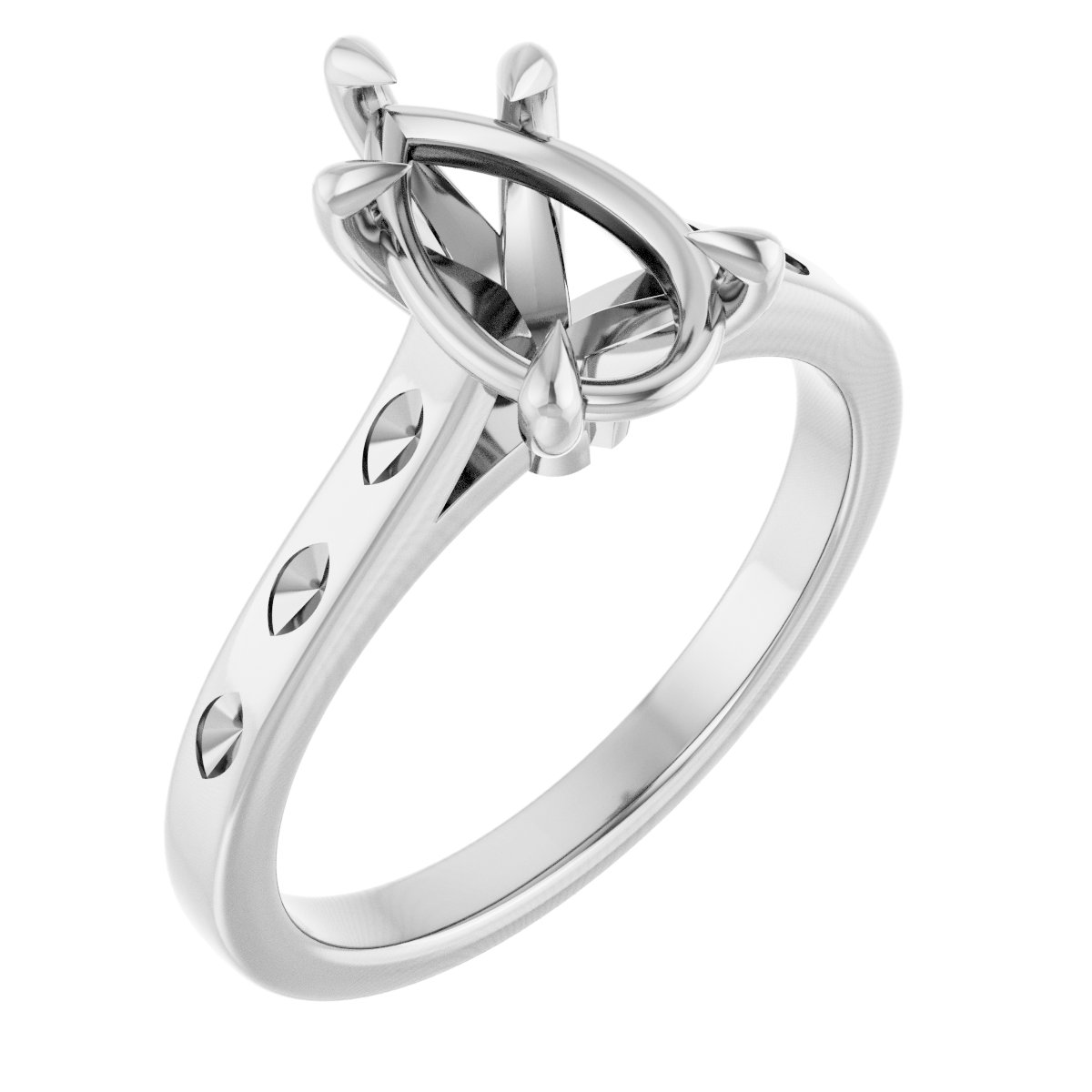 Claw-Prong Accented Engagement Ring