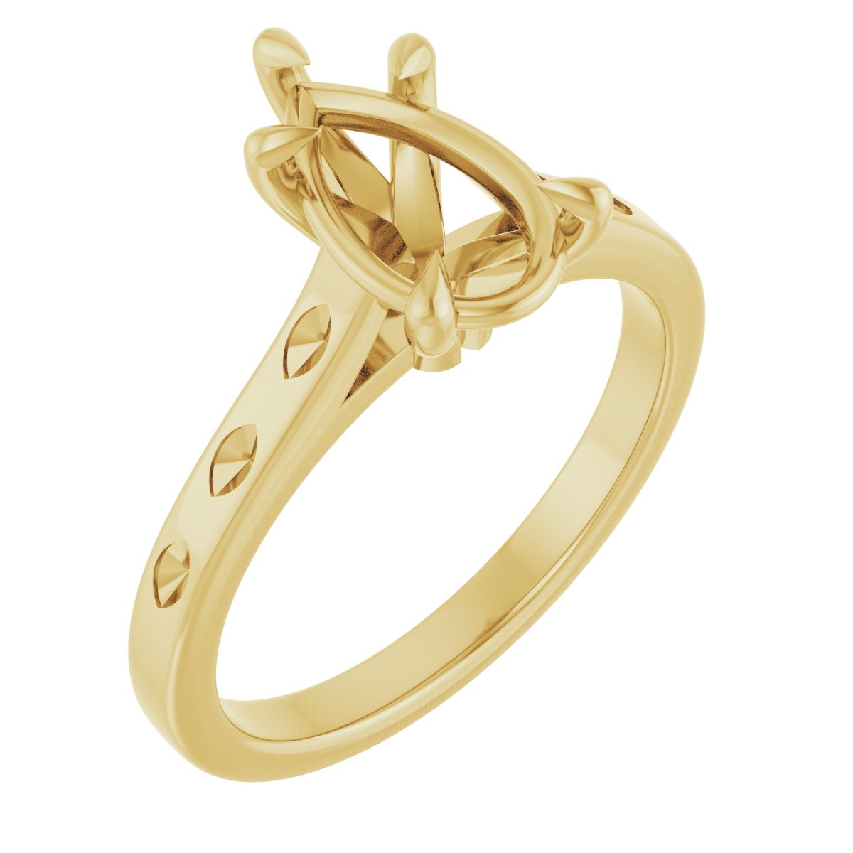 Claw-Prong Accented Engagement Ring