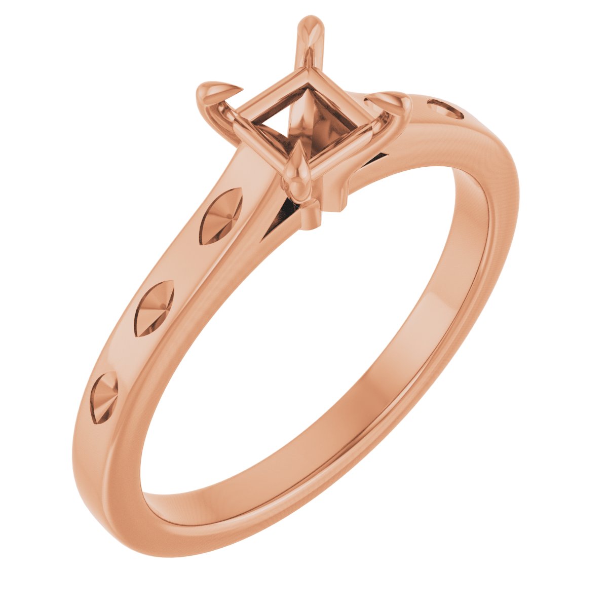 Claw-Prong Accented Engagement Ring