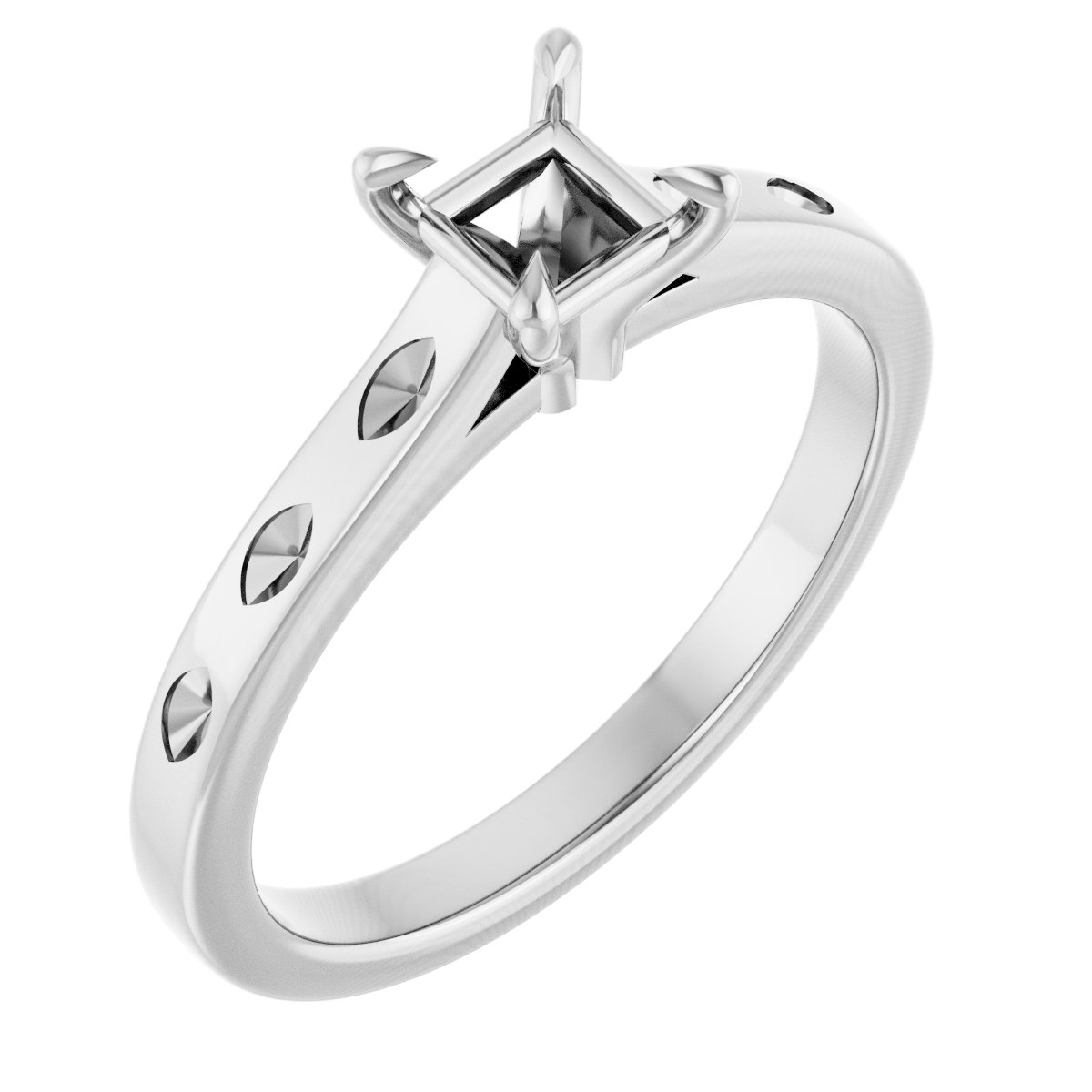 Claw-Prong Accented Engagement Ring