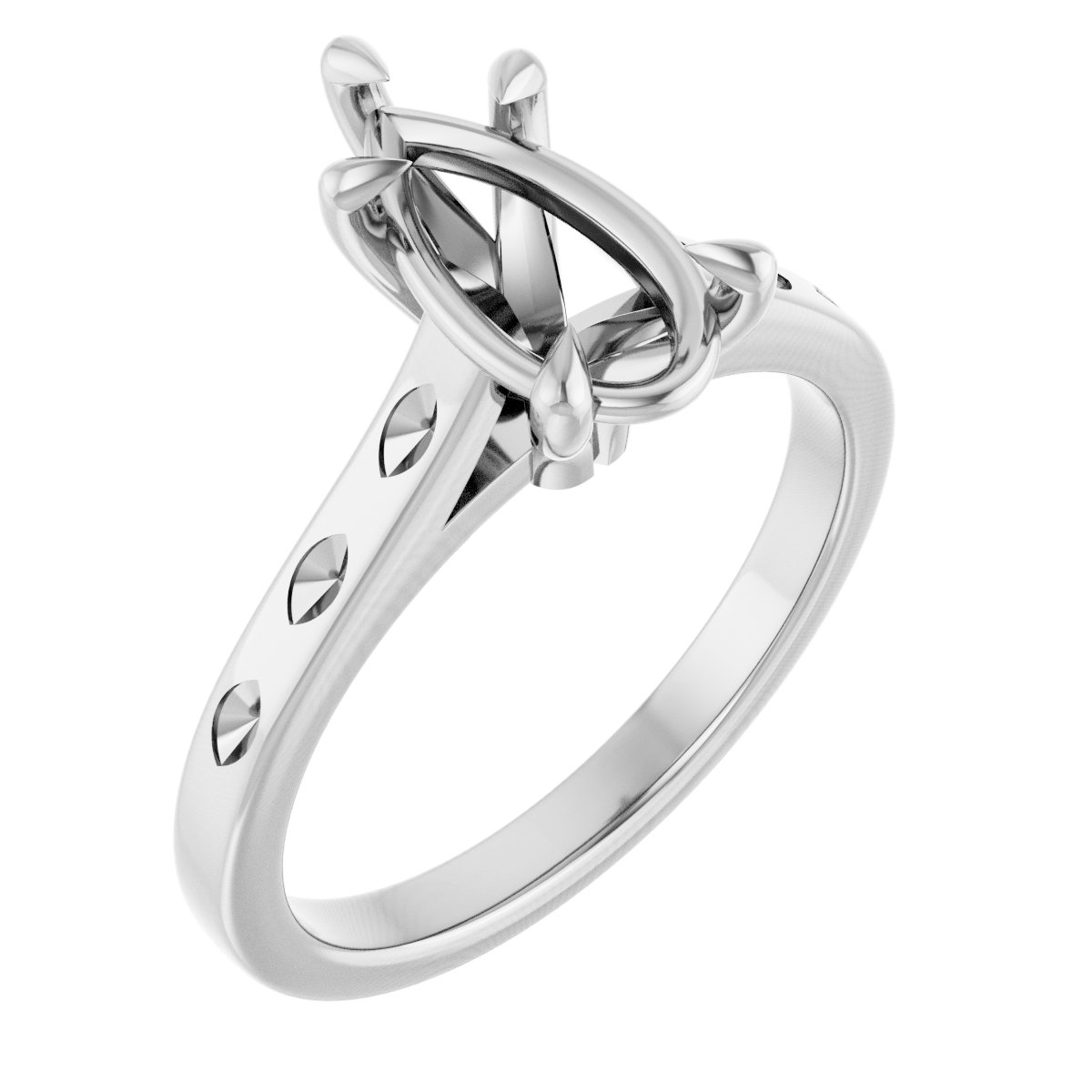 Claw-Prong Accented Engagement Ring