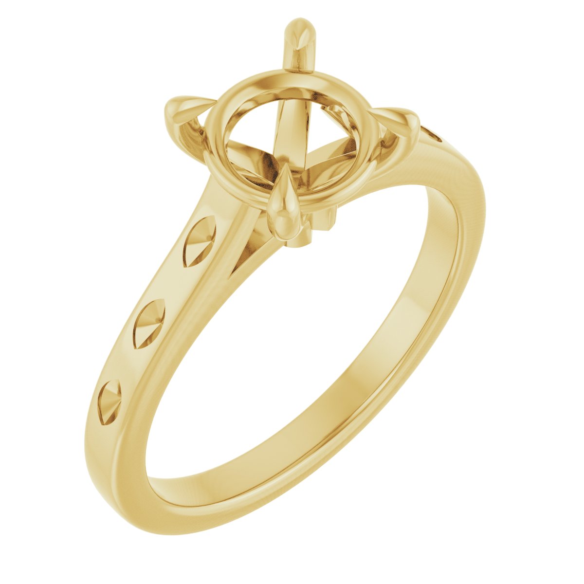 Claw-Prong Accented Engagement Ring